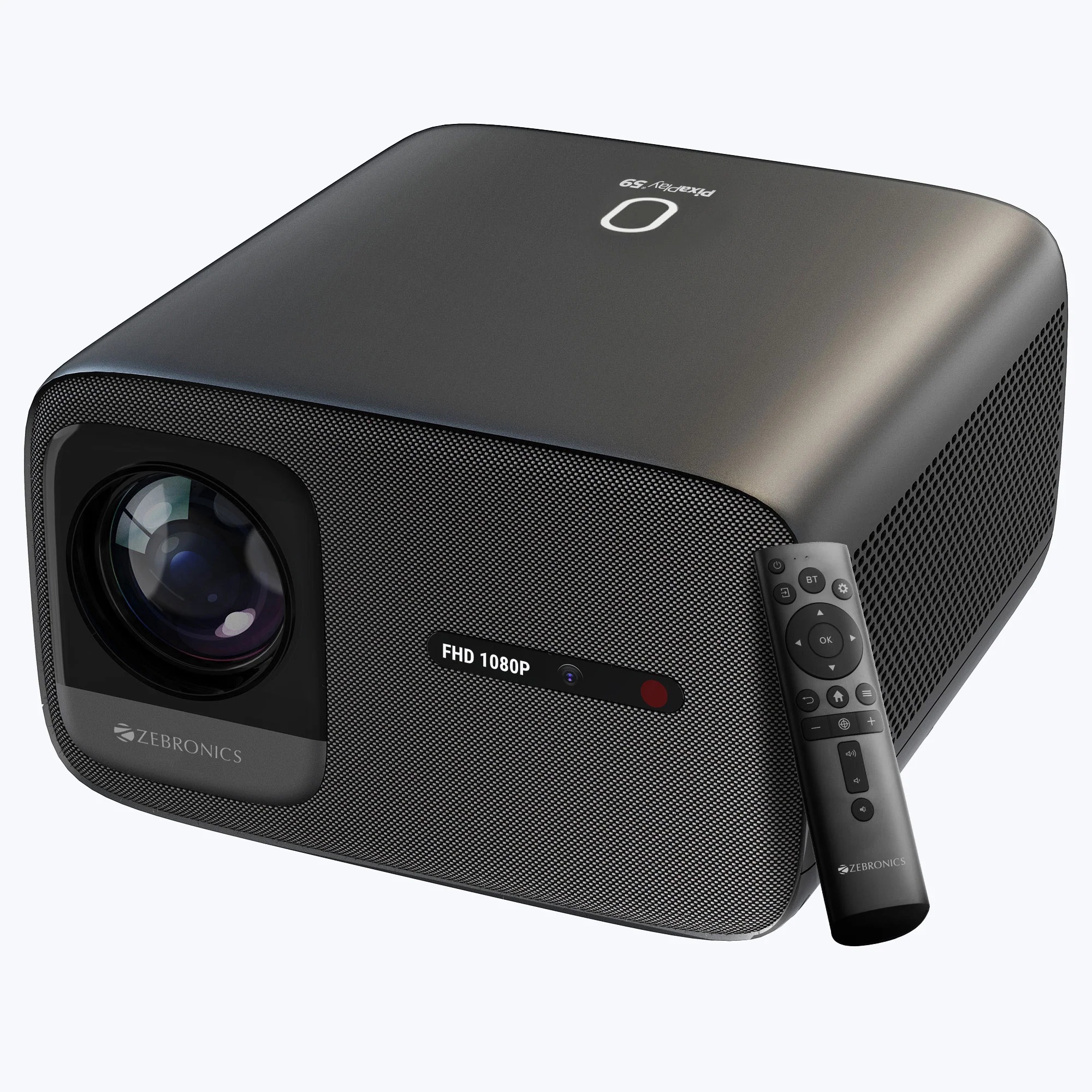 Zebronics ZEB-PixaPlay 59 Flagship Smart Projector - 1080p Native, 20000 Lumens, Auto-Focus, Android 9.0
